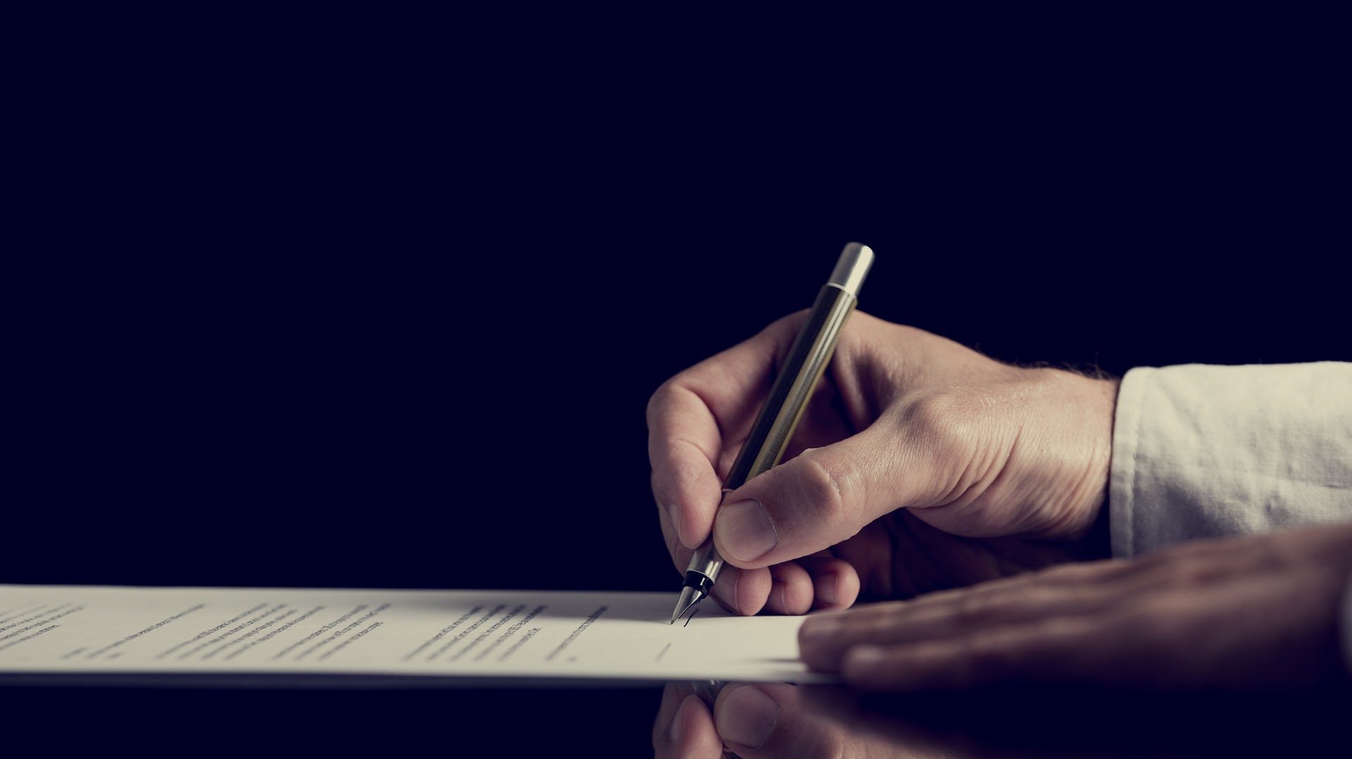 Signing a legal agreement